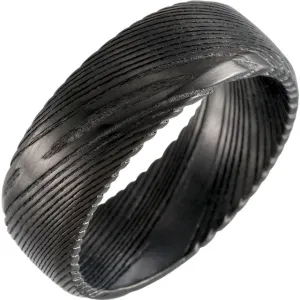 Black Damascus Steel Patterned Band