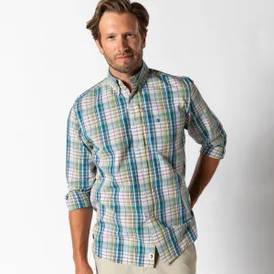 Cotton Poplin Sport Shirt - Cascade Plaid